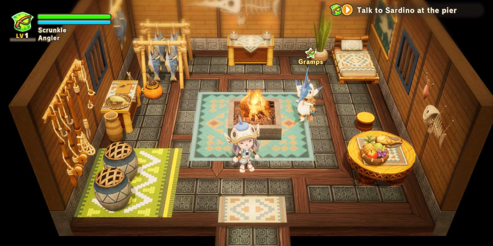 Image of an Angler in Gramps' house in Fantasy Life i