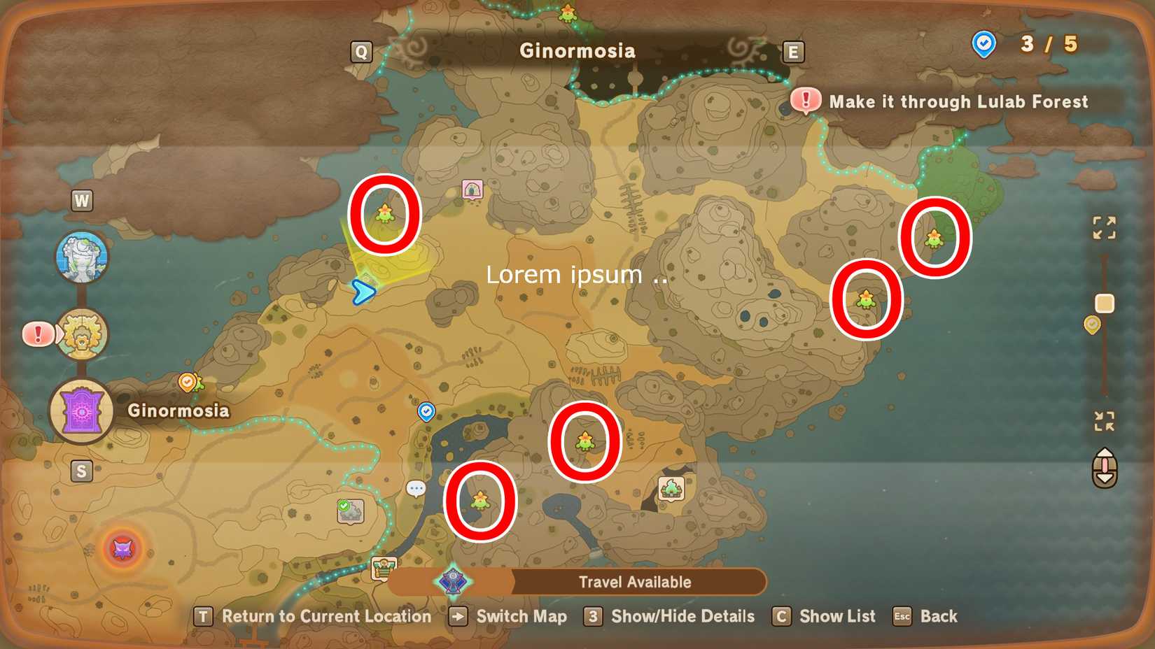 Fantasy Life i The Girl Who Steals Time East Dryridge Desert Leafe Locations Map