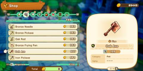 fantasy life i the girl who steals time oak axe