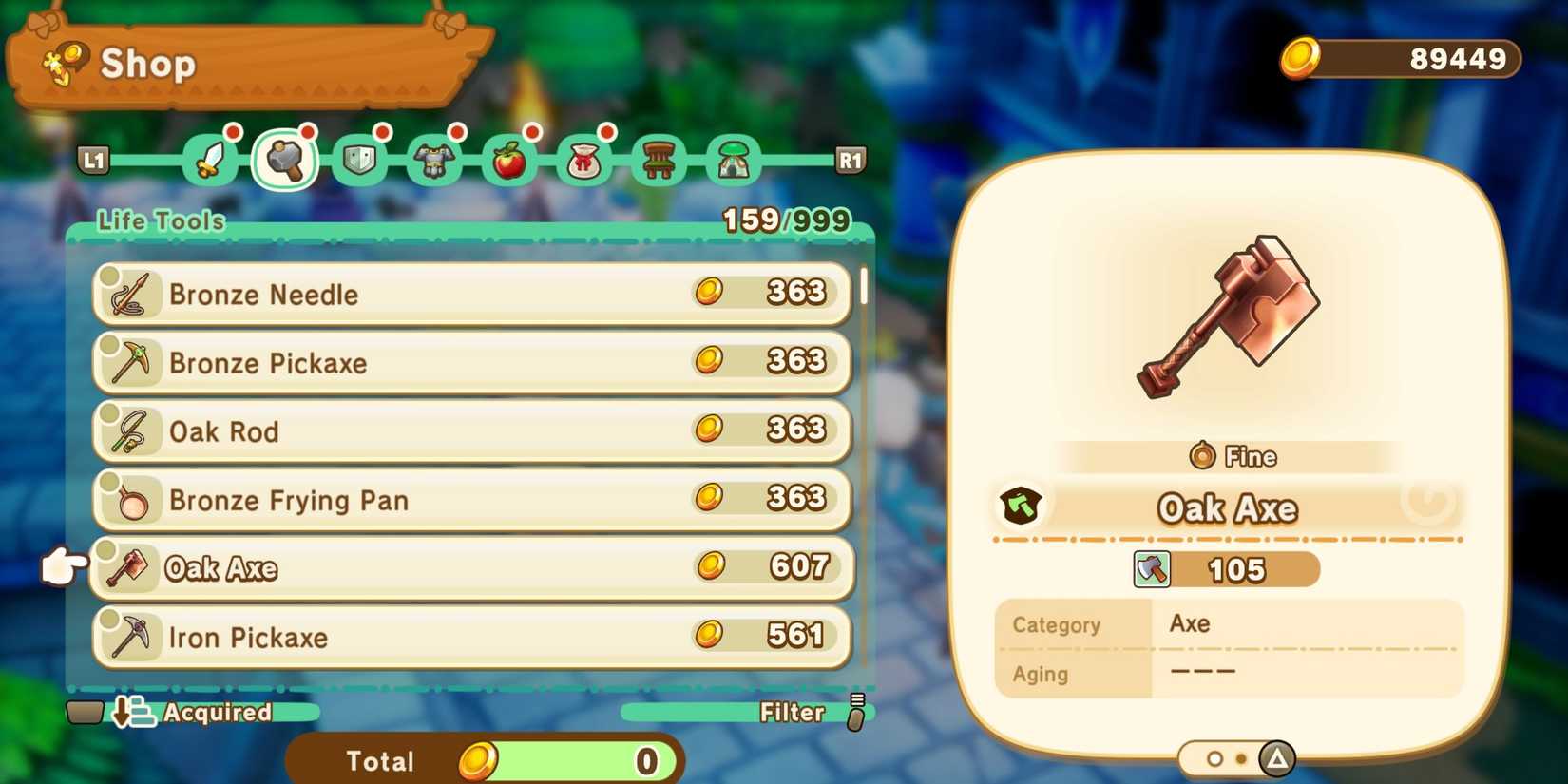 fantasy life i the girl who steals time oak axe