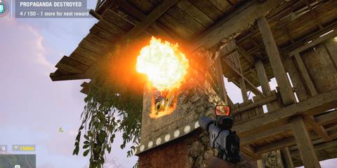 Far Cry 4 - burning a propaganda poster