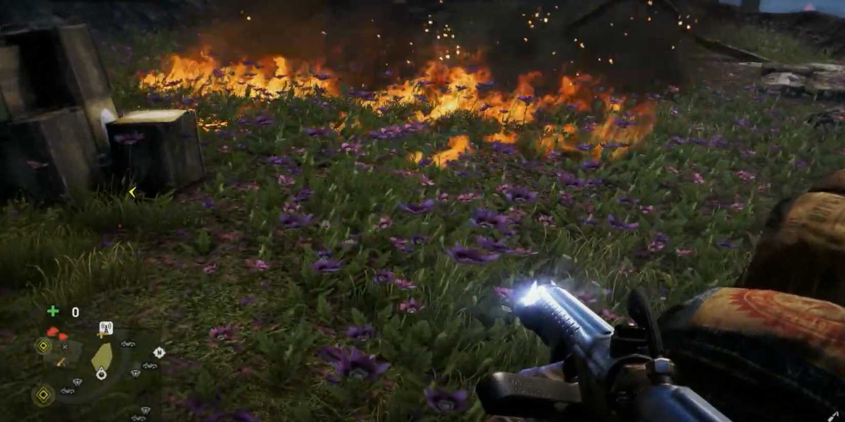 Far Cry 4 burning the poppy fields