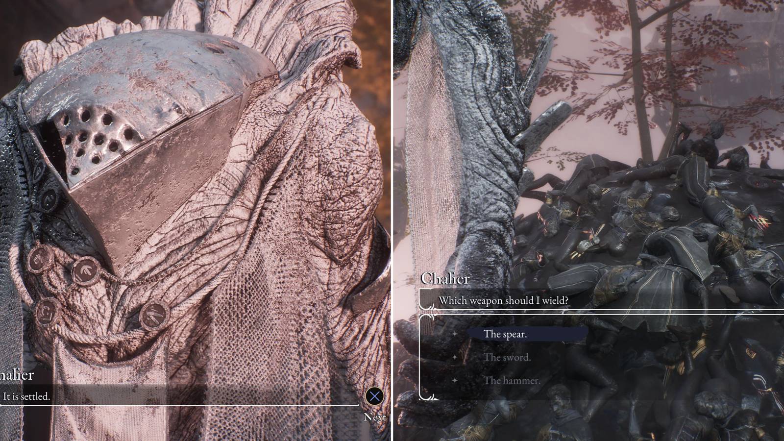 The Player Choosing The Chalier's Weapon 