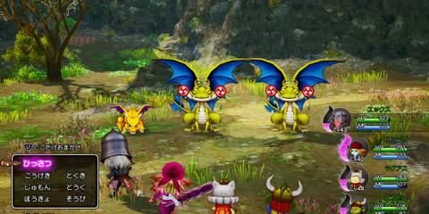Fighting a battle in Dragon Quest X Offline