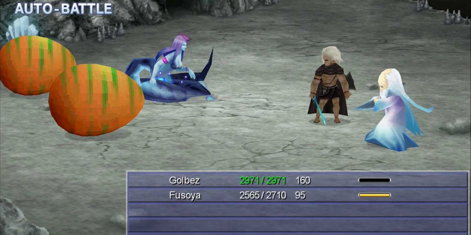 Fighting a battle with Golbez in Final Fantasy 4 The After Years