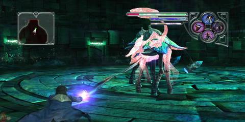 Fighting a boss in Folklore