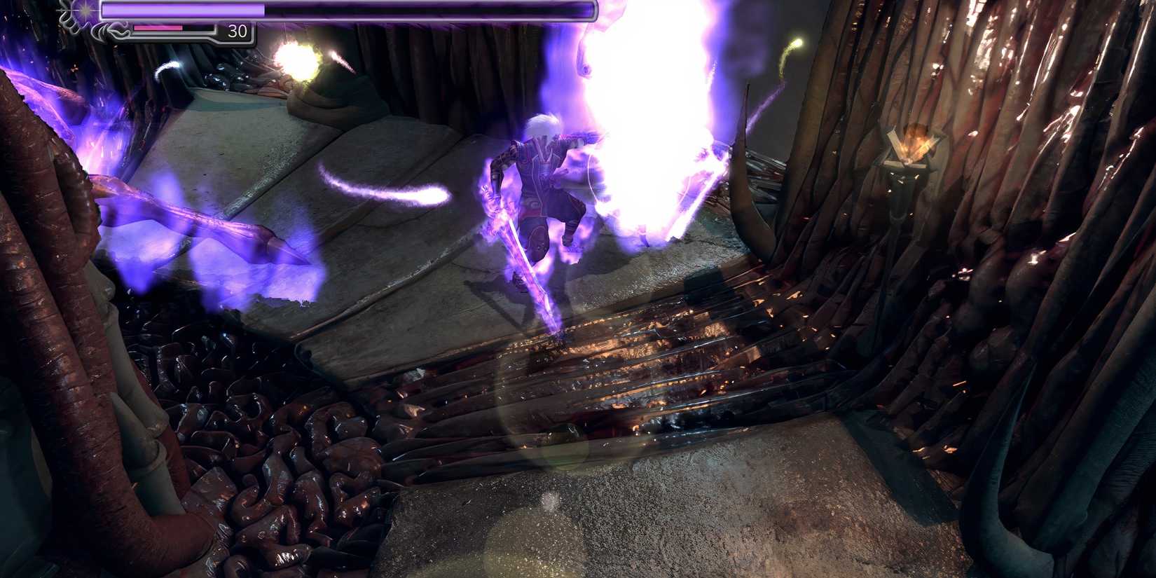 Fighting a boss in Onimusha mode in Onimusha 2 Samurai’s Destiny