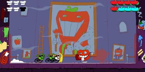 Fighting a boss in Pizza Tower