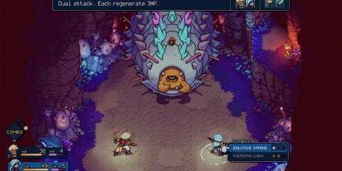 Fighting a boss with a combo in Sea Of Stars