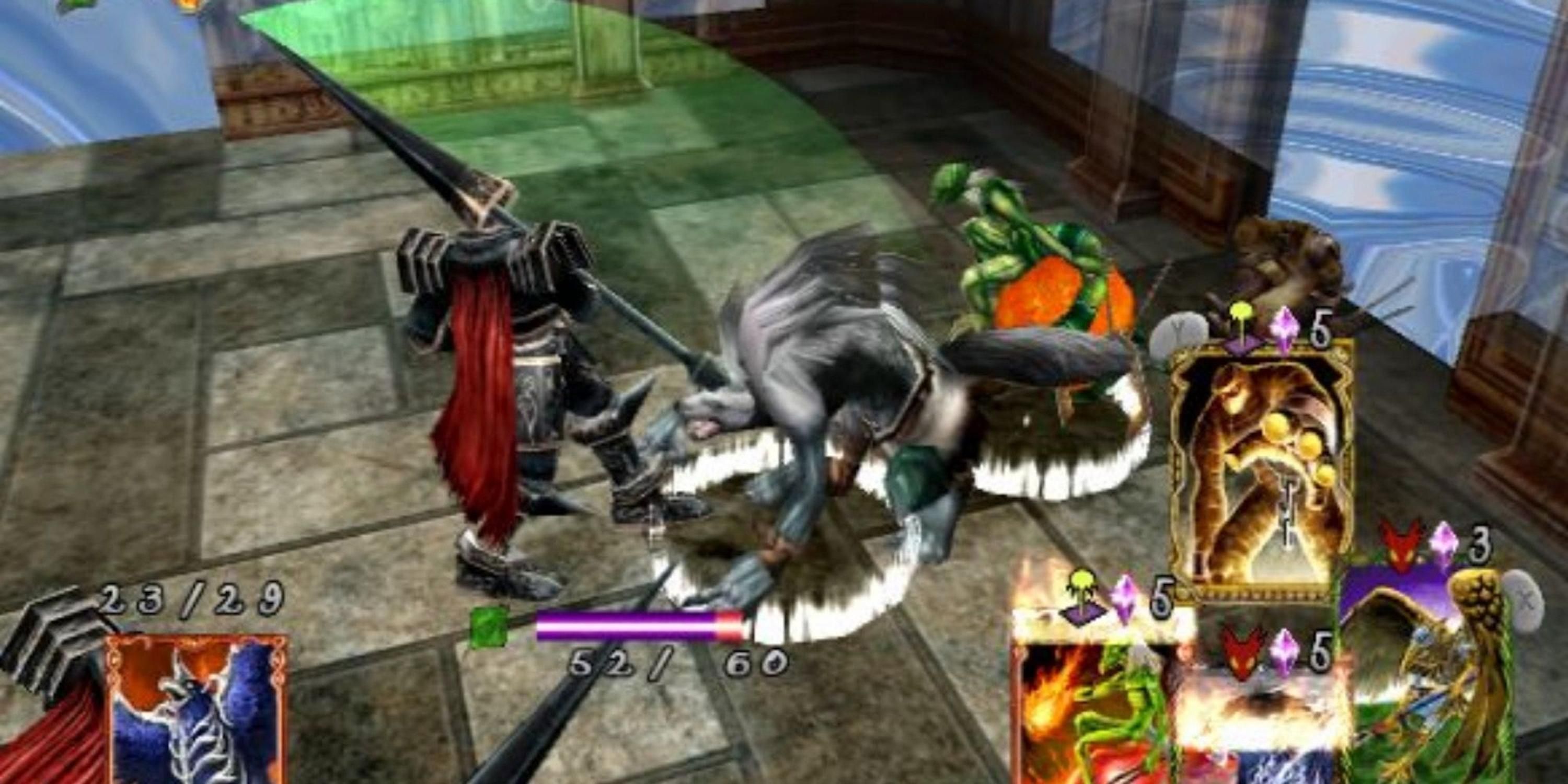 Fighting an enemy in Lost Kingdoms