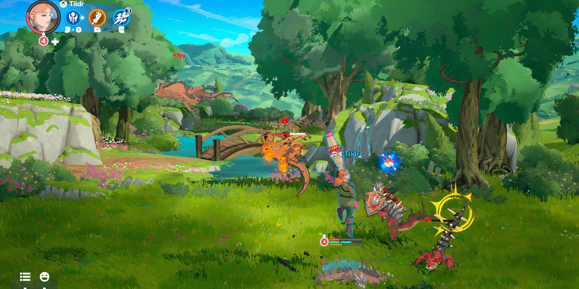 Fighting enemies as a Pyroclast in Towerborne