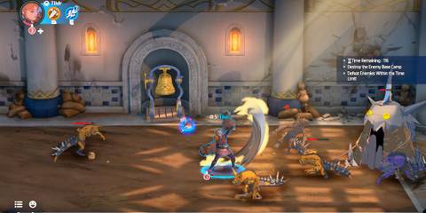 Fighting enemies as a Rockbreaker in Towerborne