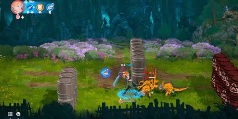 Fighting enemies as a Sentinel in Towerborne