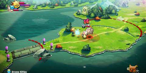 Fighting enemies in Cat Quest 2