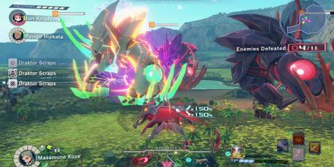 Fighting enemies in Megaton Musashi