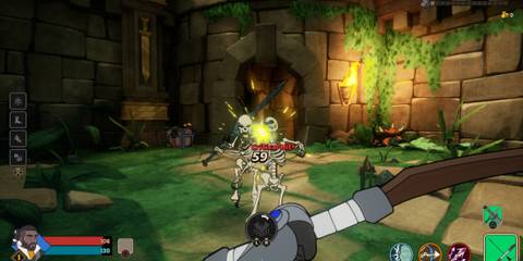 Fighting enemies with a bow in MythForce