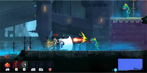 Fighting enemies with a shield in Dead Cells