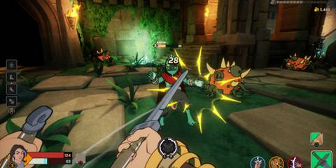 Fighting enemies with daggers in MythForce