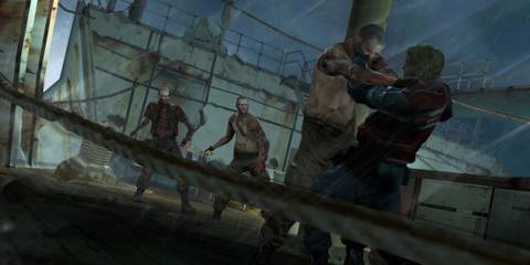 Fighting zombies on deck in Cold Fear