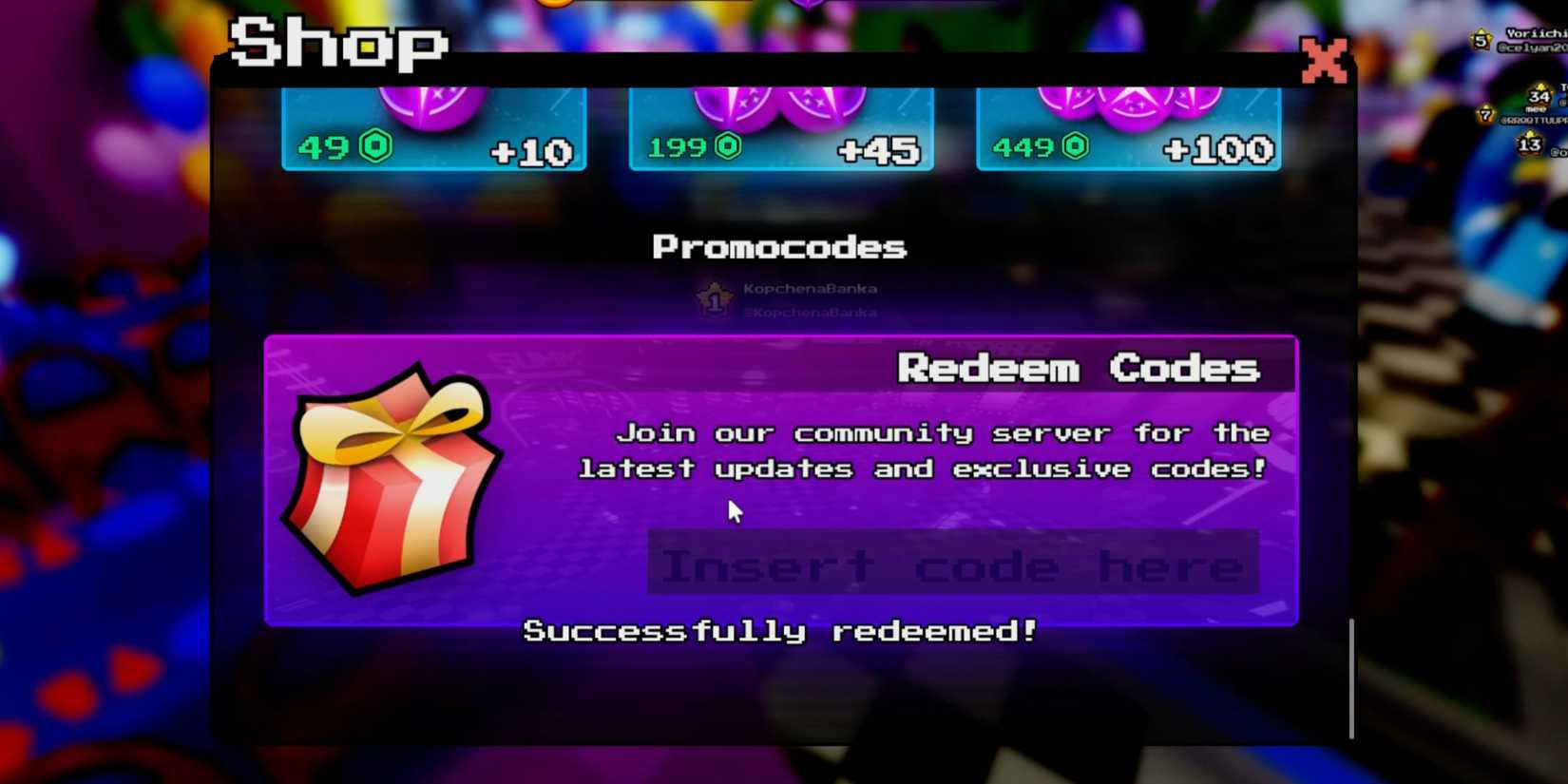 Five Nights: Hunted the codes tab