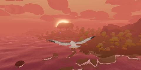 Flying in sunset in Feather