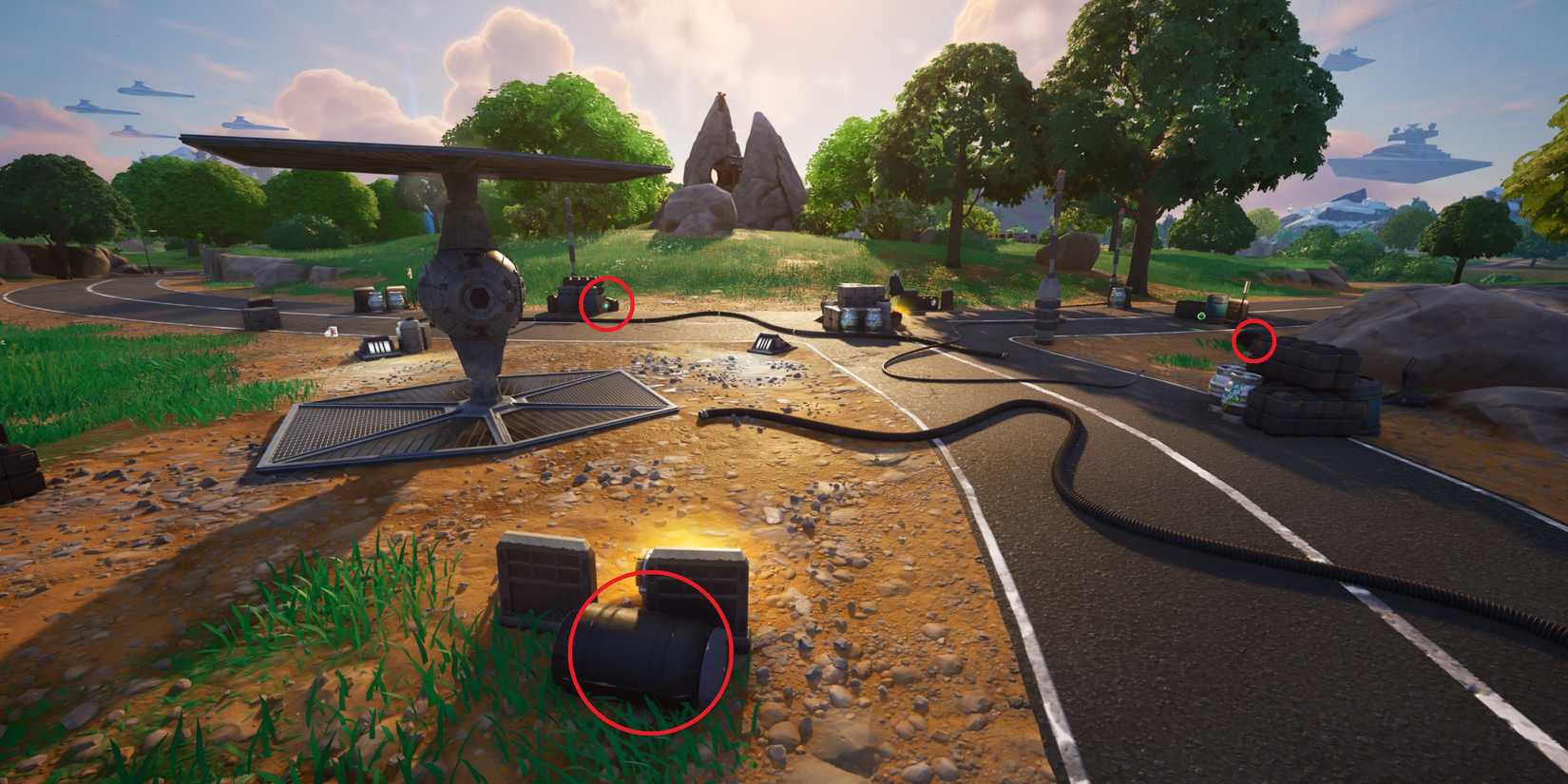 fortnite fuel locations tie fighter