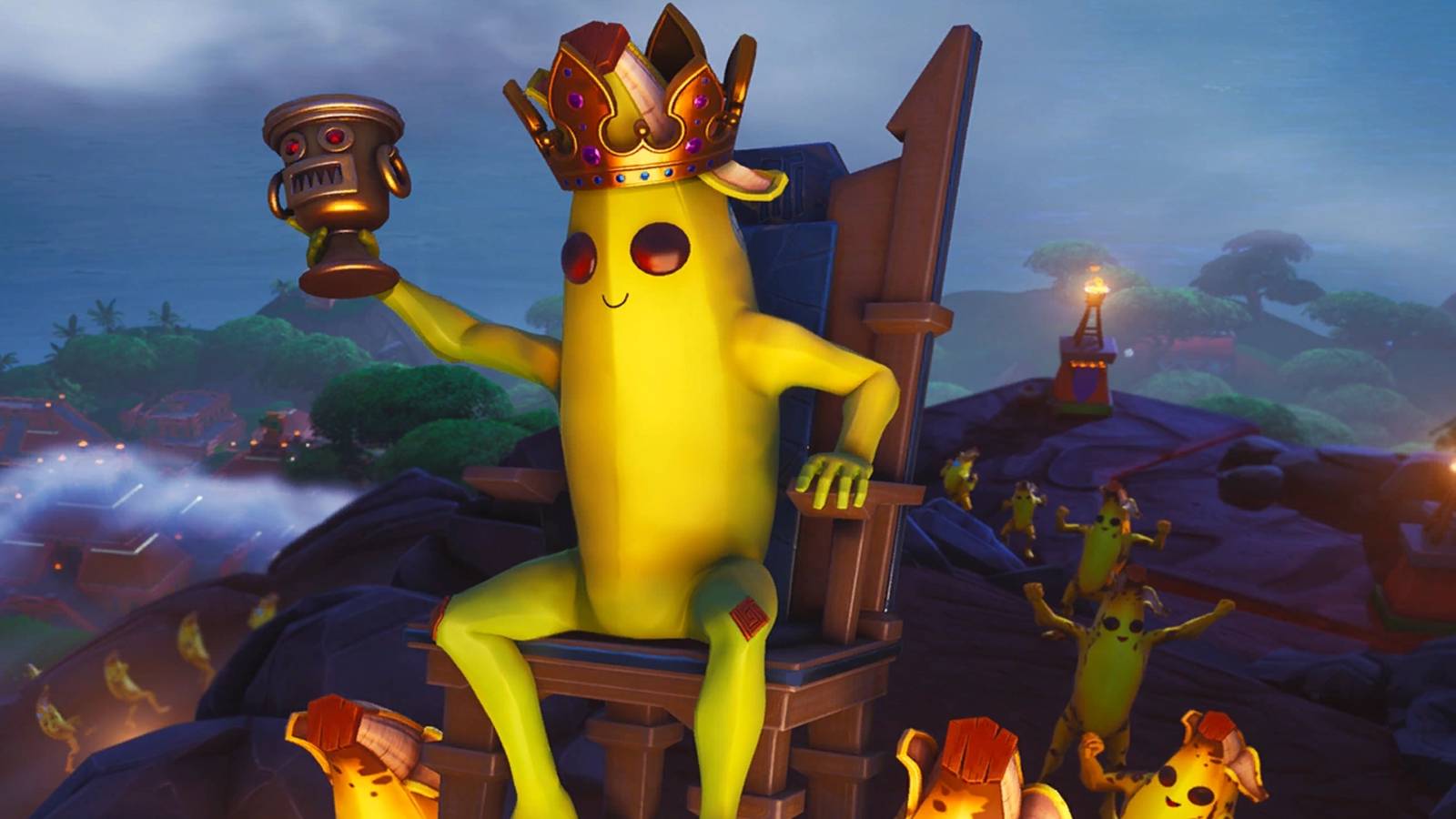 fortnite peely on throne