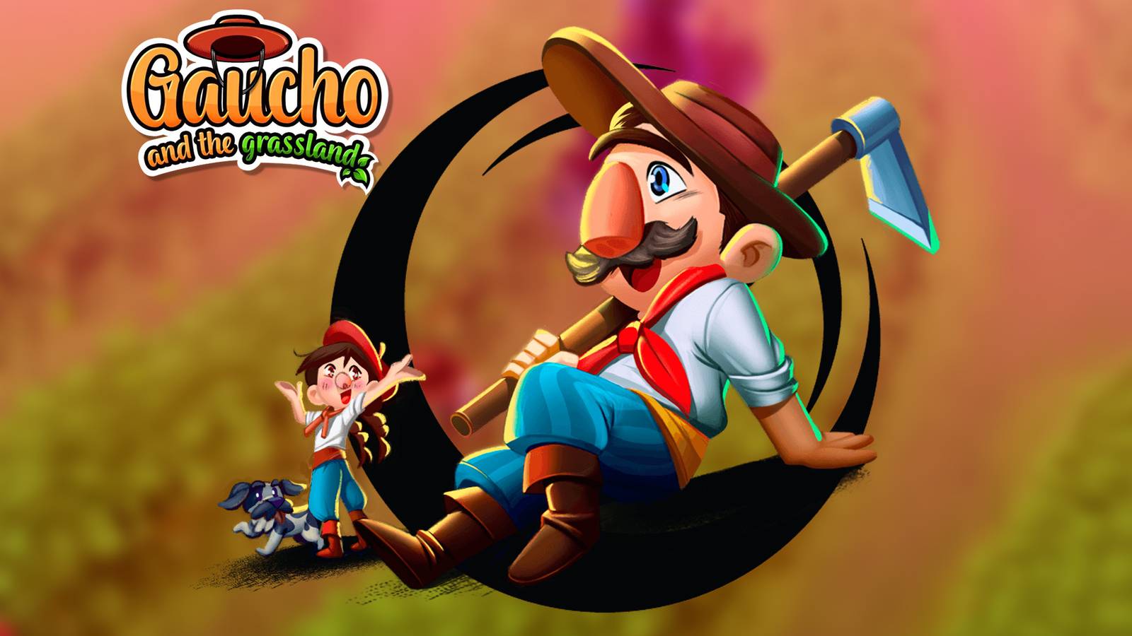 Gaucho and the Grassland icon with game logo 2x1 composite