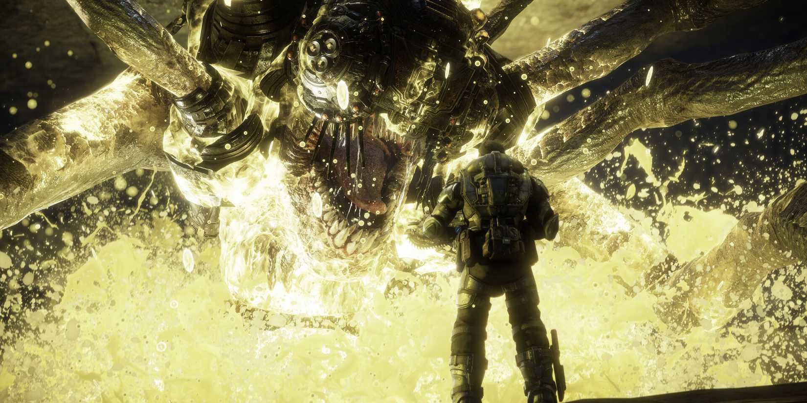 A corpser lunching at the player in Gears of War