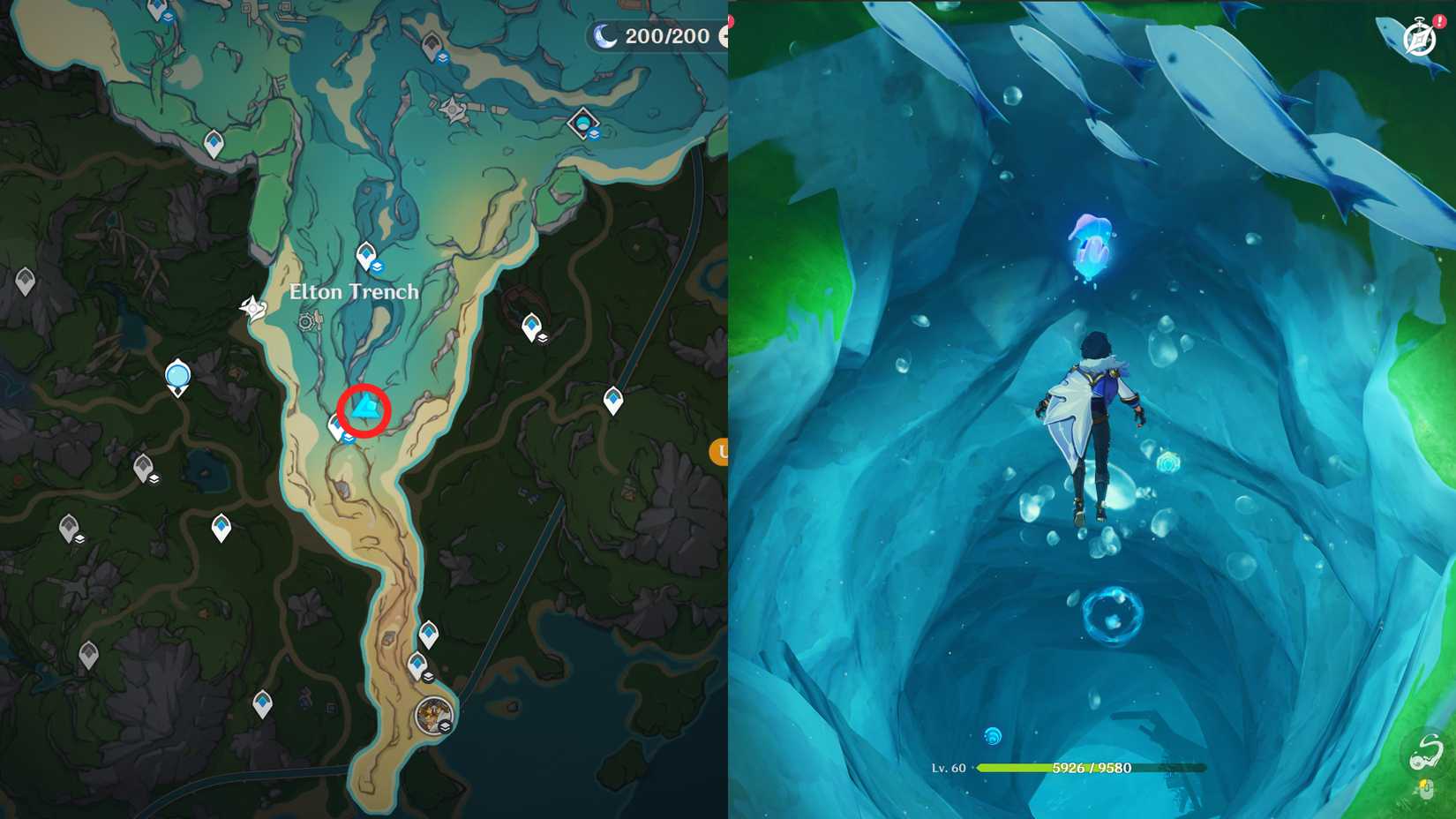 Hydroculus Rute Genshin Impact: Beryl Region Hydroculus Locations
