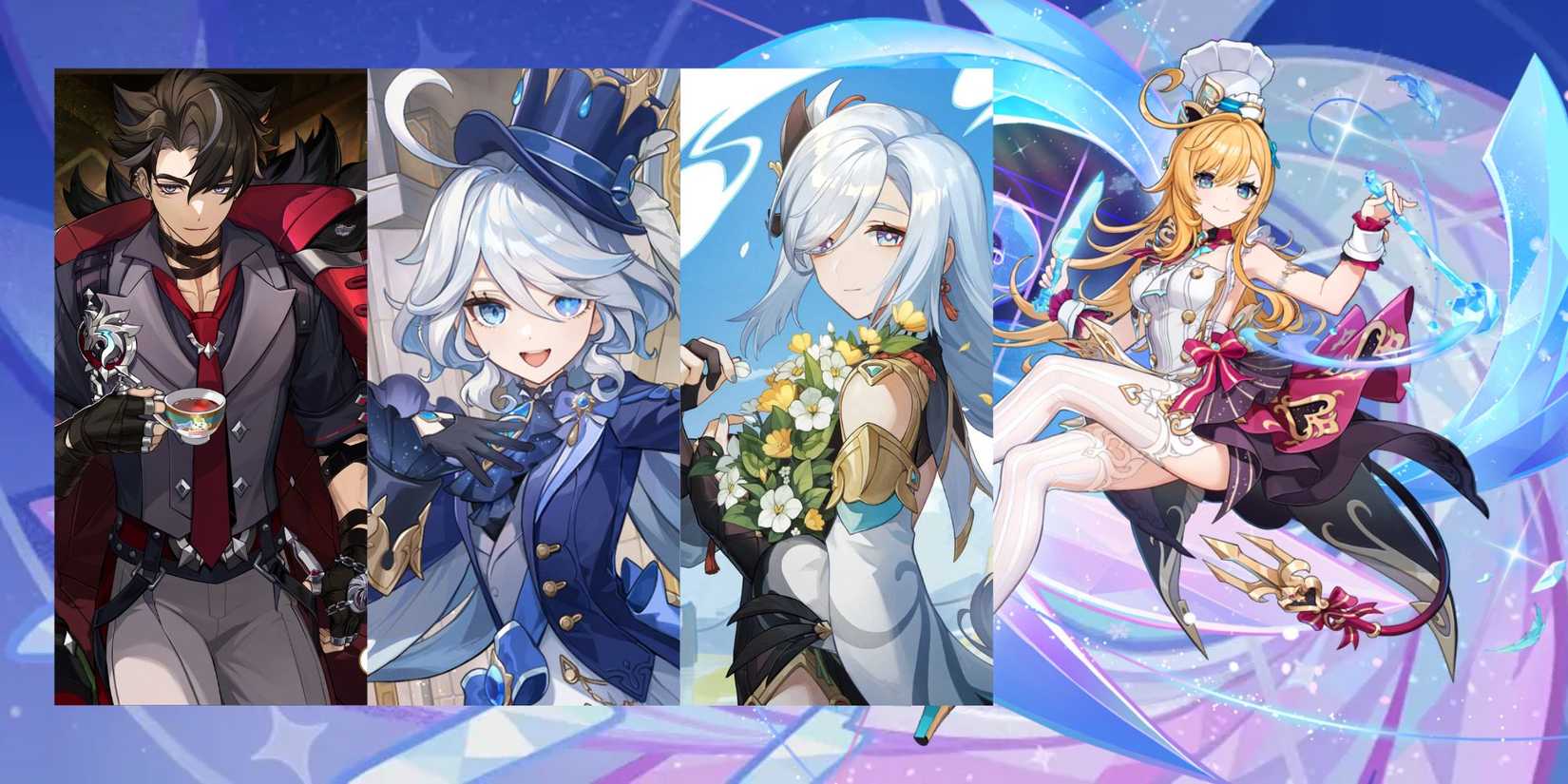 Genshin Impact Escoffier + Wriothesley + Furina + Shenhe