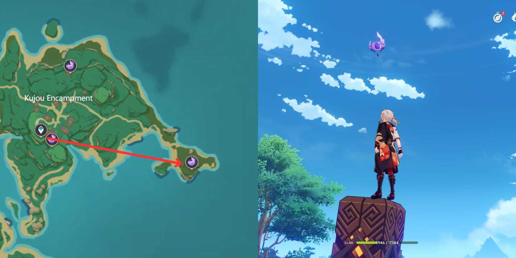 Genshin Impact- Kannazuka Electroculus Location 6