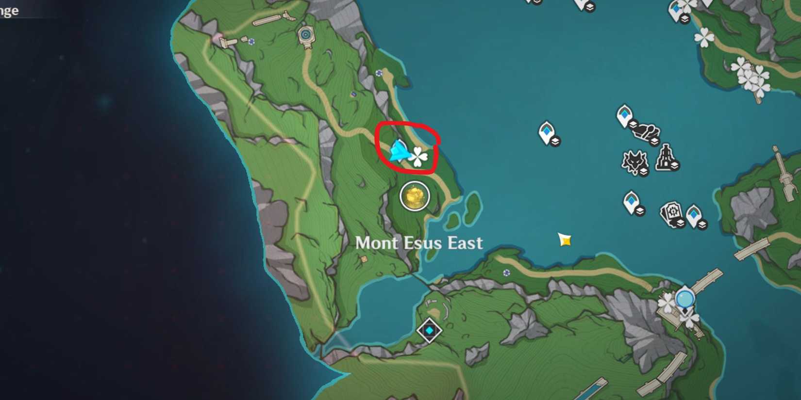 Genshin Impact-Mont Esus East Artifact Route