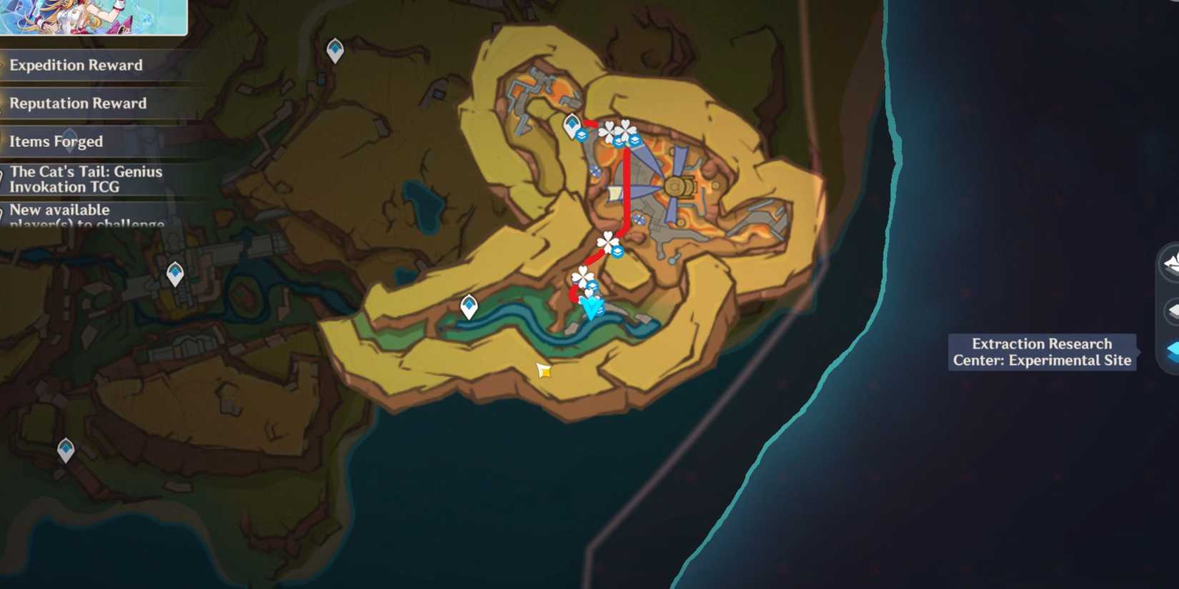 Genshin Impact-Phlogiston Extraction Center Artifact Route