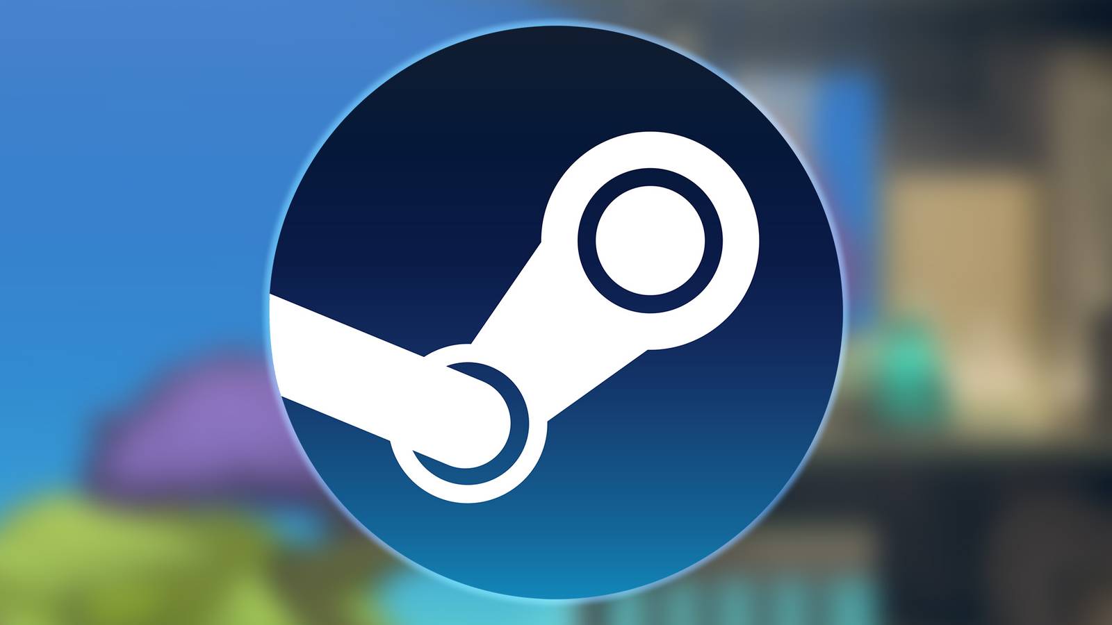 glowing Steam logo over blurred Nine Sols gameplay screenshot