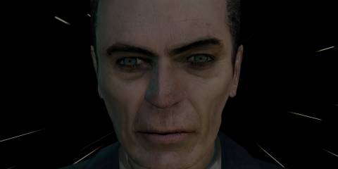 gman in front of a black background in half-life 2