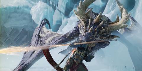 Kratos battling The Pale One dragon in God Of War: Ragnarok