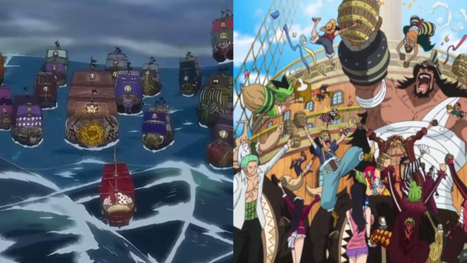 Golden Lion Pirates vs Roger Pirates; Straw Hat Grand Fleet (1)