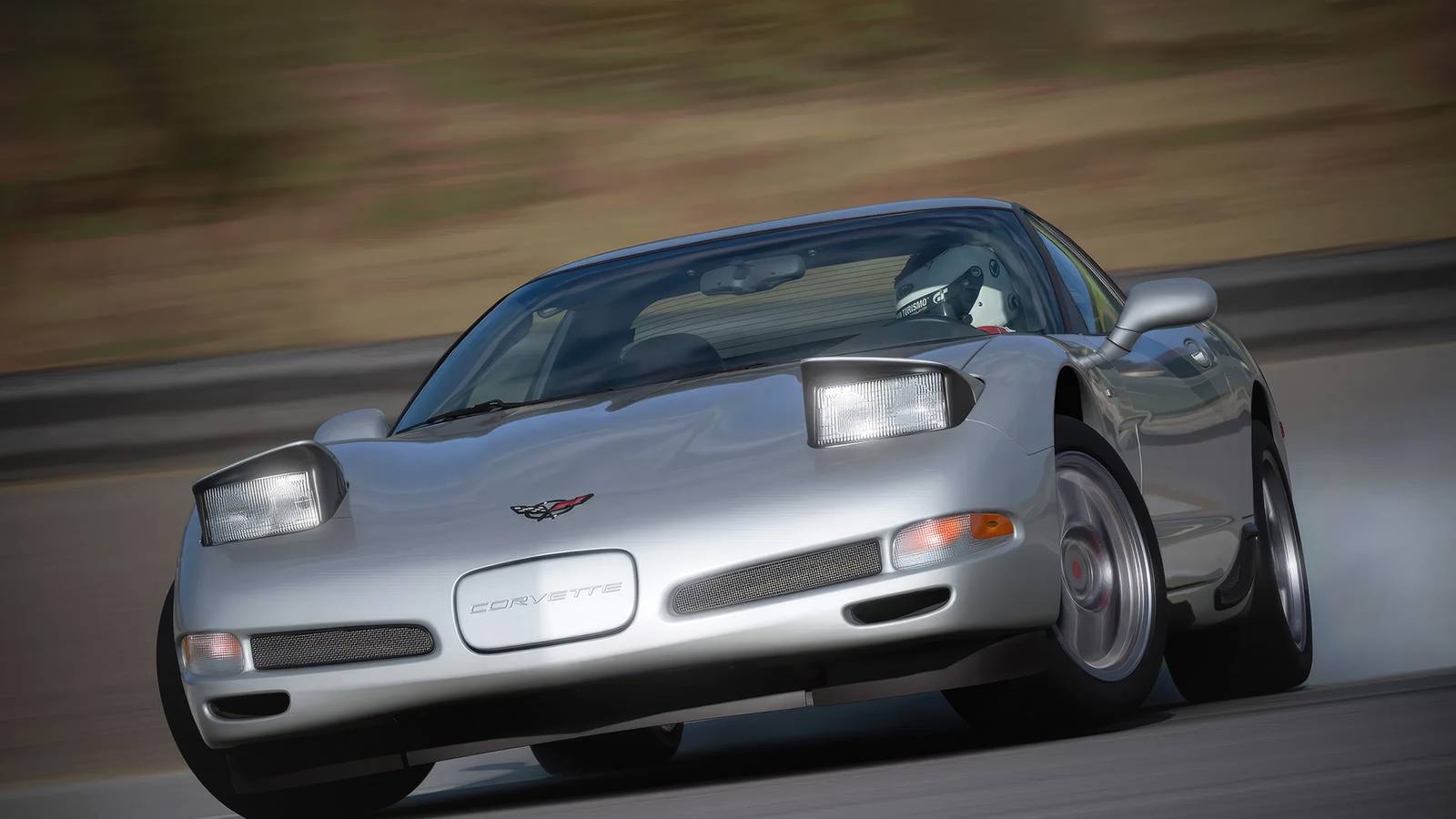 Gran Turismo 7 1-59 update Corvette taking a corner during race