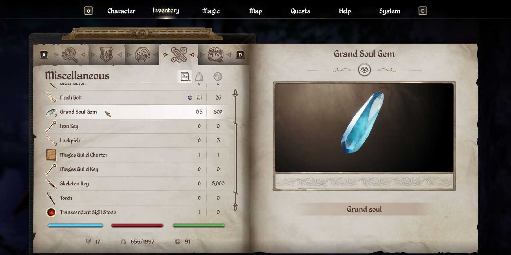 Grand Soul Gems in Oblivion Remastered