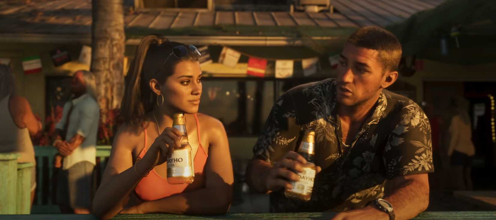 GTA 6 Jason and Lucia Drinking Beer