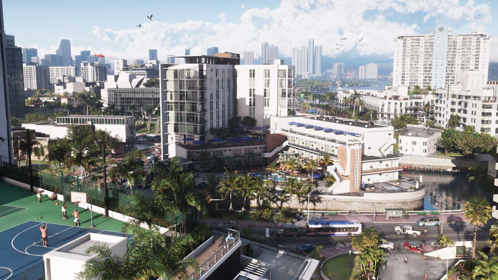 gta 6 vice city buildings and tennis court