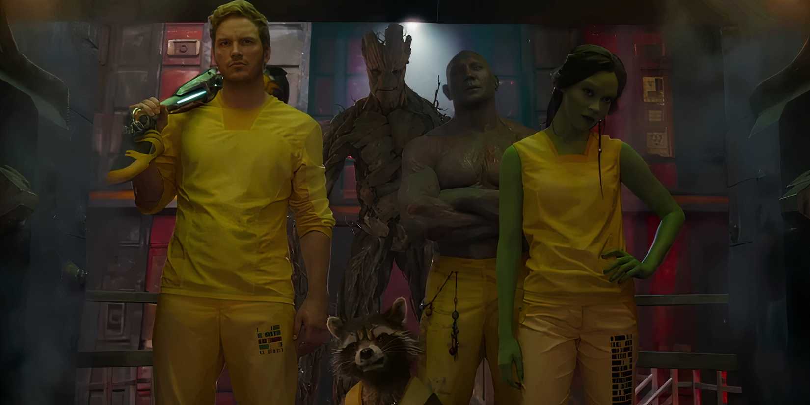 The Guardians posing in the Kiln's watchtower in Guardians Of The Galaxy