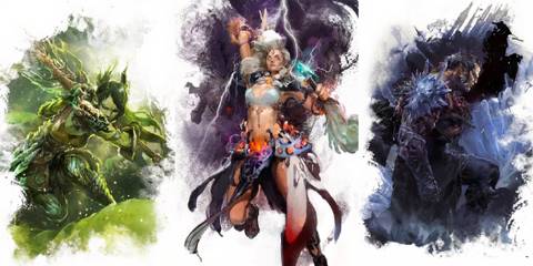 Guild Wars 2 healing classes splash art line-up