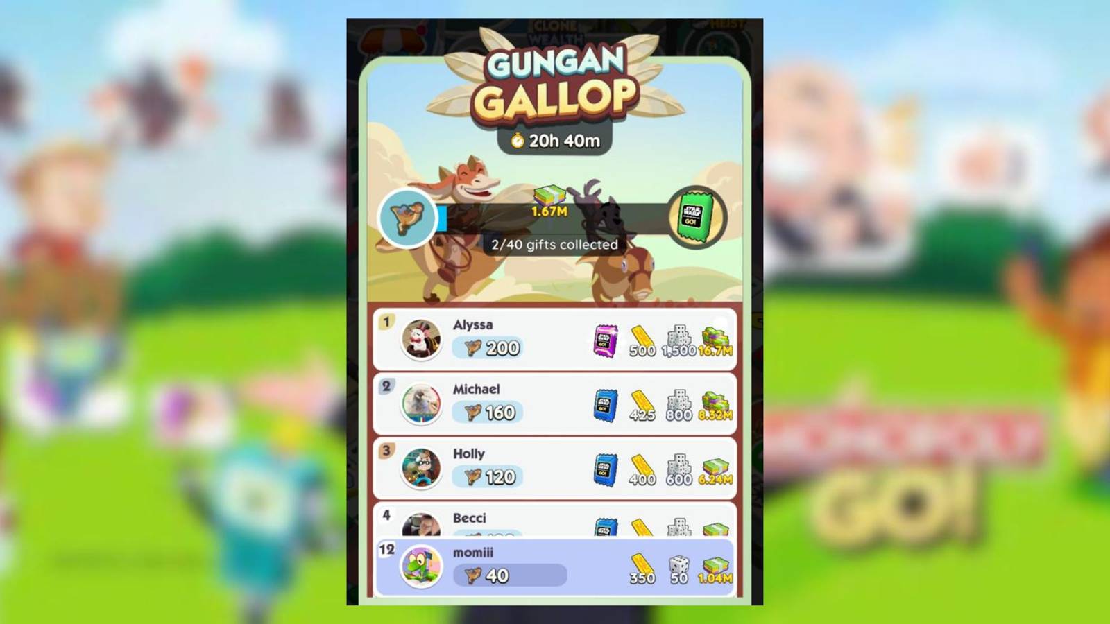 gungan gallop monopoly go