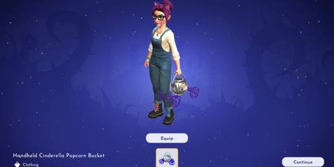 Handheld Cinderella Popcorn Bucket clothing item in Disney Dreamlight Valley