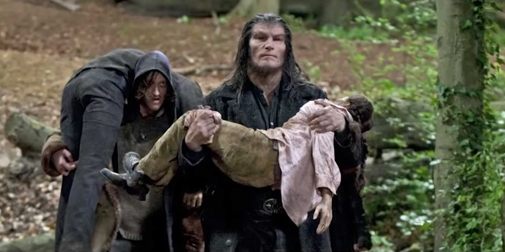 Fenrir Greyback carrying a person in Harry Potter