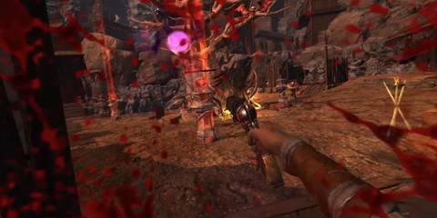 hellsweeper vr blood on screen