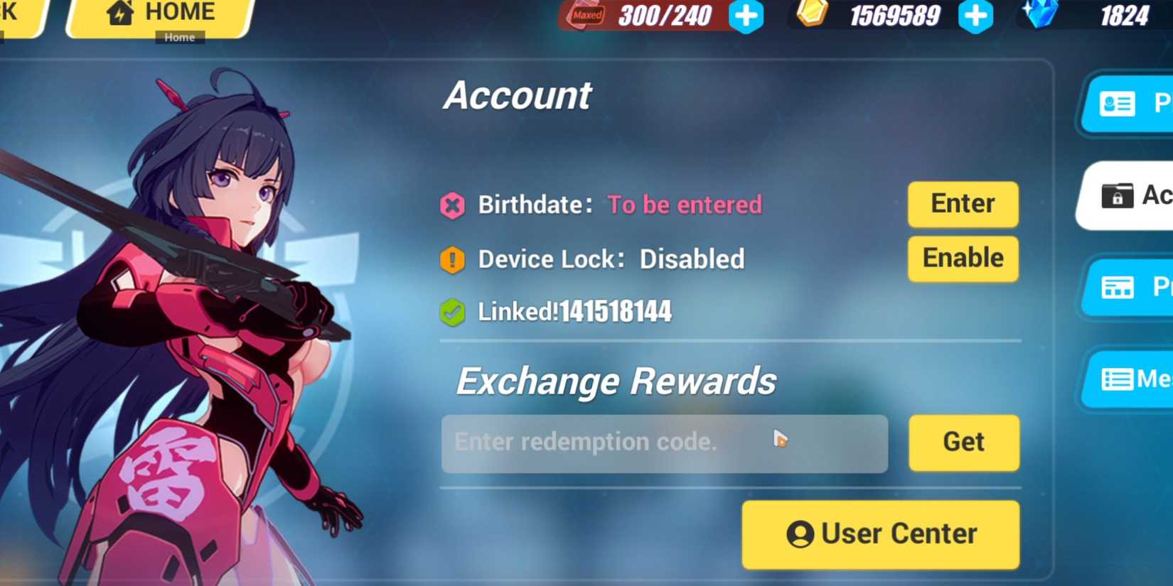 Honkai Impact the codes tab