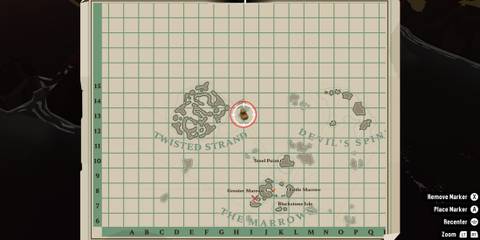 Hook Flag map location in Dredge